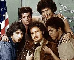 sweathogs The "Welcome Back Kotter" Gang: Vinnie (John Travolta), Arnold (Ron Palillo), Juan (Robert Hegyes) and Freddie (Lawrence-Hilton Jacobs) with Mr. Kotter (Gabe Kaplan)