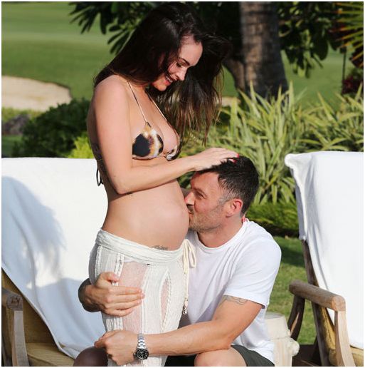 Megan-Fox-Baby-Bump-Kiss